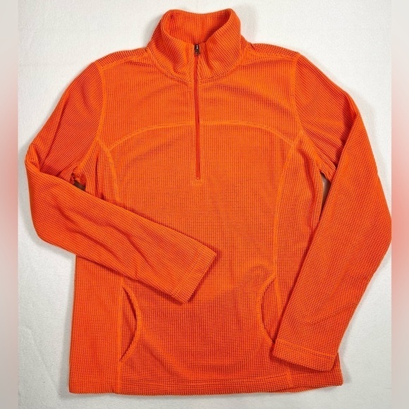 tek gear Tops - TEK GEAR Women's Waffle Knit Warm‎ Thermal Orange Pullover Sweatshirt Jacket M